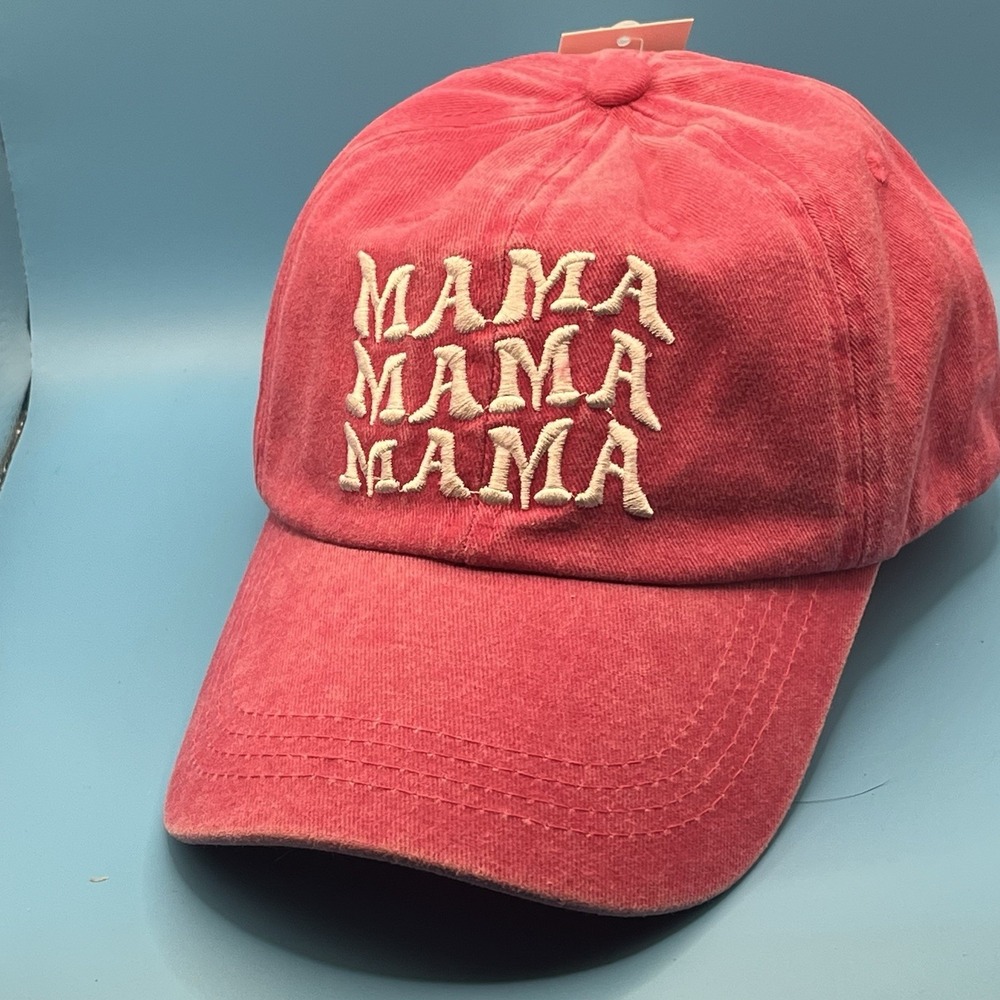 Women's Pink Denim‎ MAMA BASEBALL CAP HAT NWT